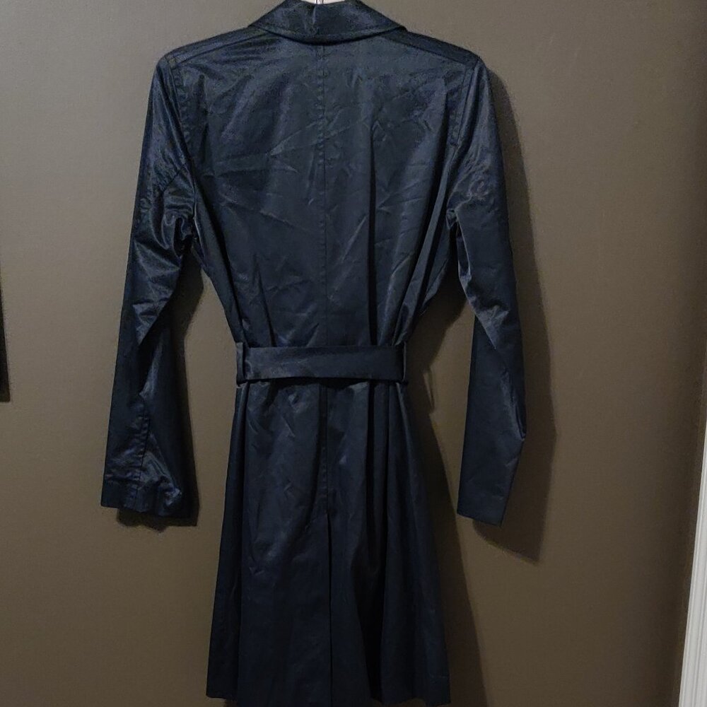 Eileen Fisher Black Belted Double Breasted Trench Coat SIZE MEDIUM - Picture 4 of 10
